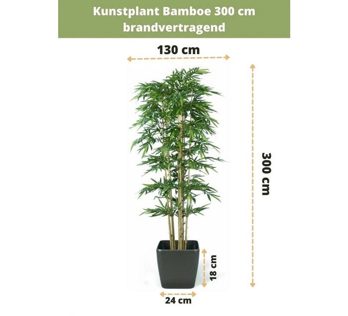 Kunst Bamboeplant 300 cm Brandvertragend