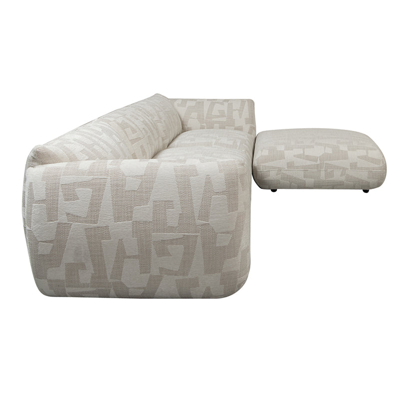 Amsterdam 4 Seater White Glyphs + Ottoman