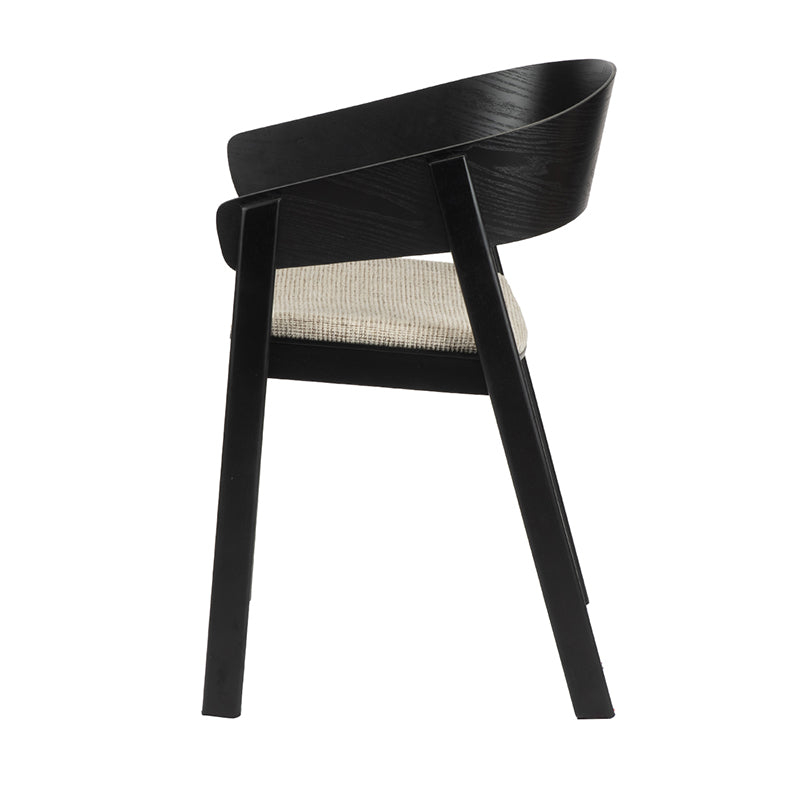 Edo Wooden Armchair Black - Set van 2 stuks