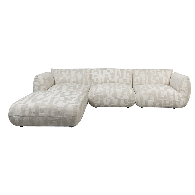Amsterdam 4 Seater White Glyphs + Ottoman