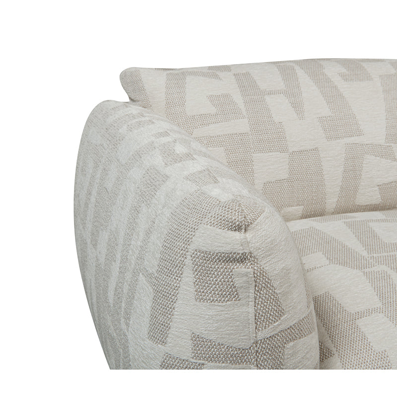 Amsterdam 4 Seater White Glyphs + Ottoman