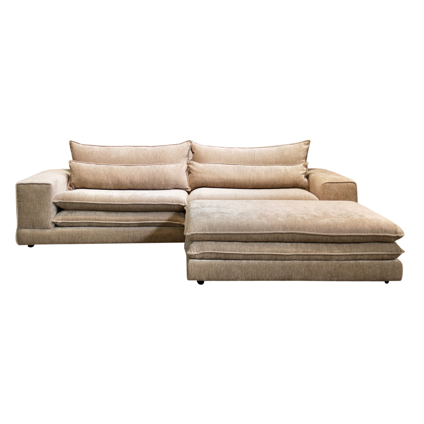 London 3-Seater Tan + Ottoman