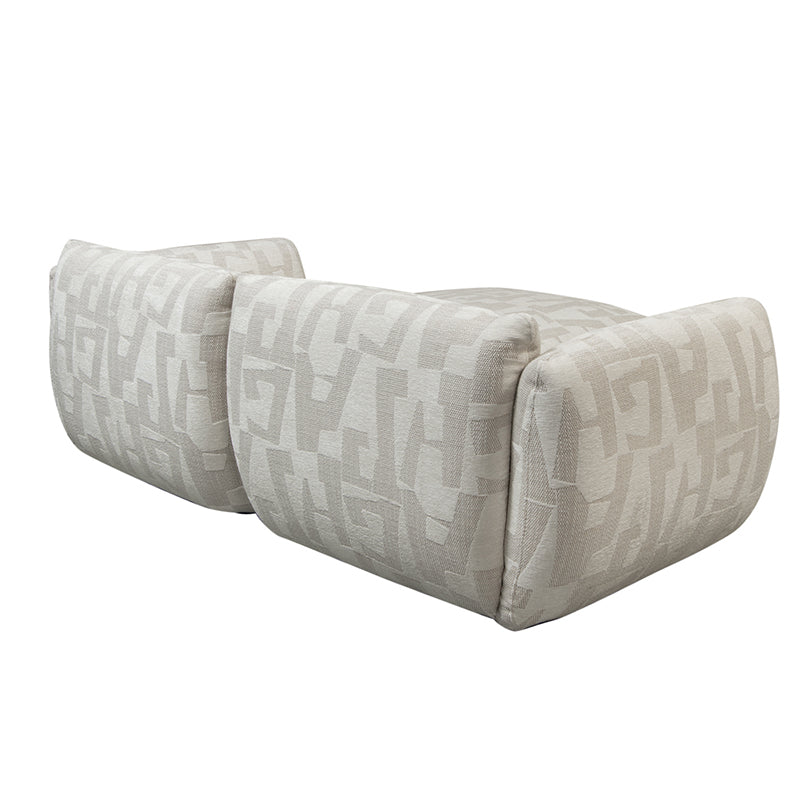 Amsterdam 2.5 Seater White Glyphs+ Ottoman