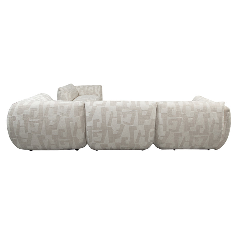 Amsterdam 5 Parts Corner Sofa White Glyphs