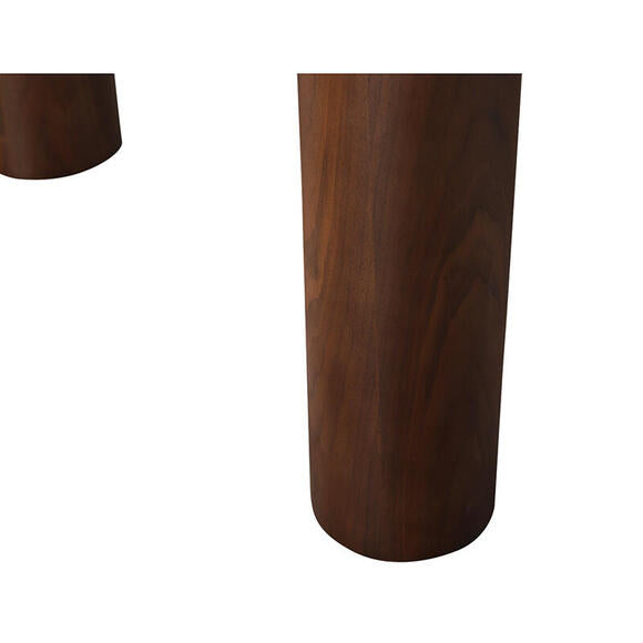 Japandi Low Dining Table Micro Cement / Walnut Veneer
