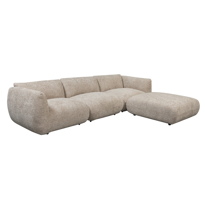 Amsterdam 4 Seater Latte + Ottoman