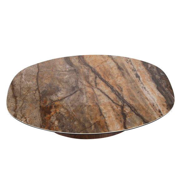 Danish Coffee Table Ceramic Onyx / Walnut Veneer Brown