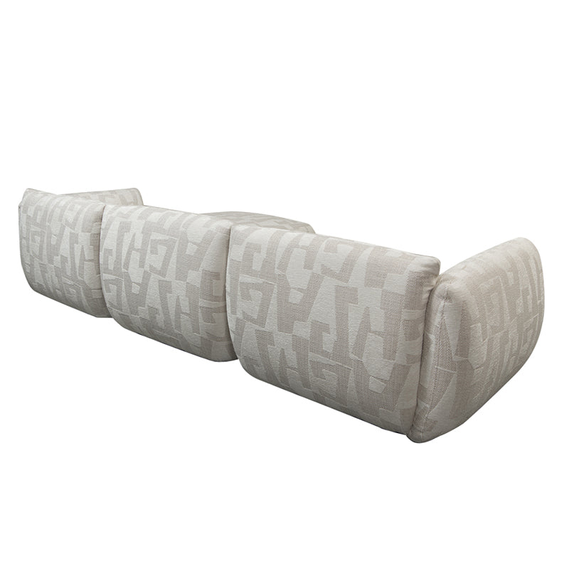 Amsterdam 4 Seater White Glyphs + Ottoman