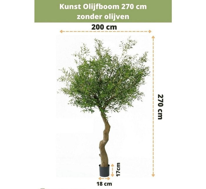 Kunst Olijfboom 270 cm zonder olijven