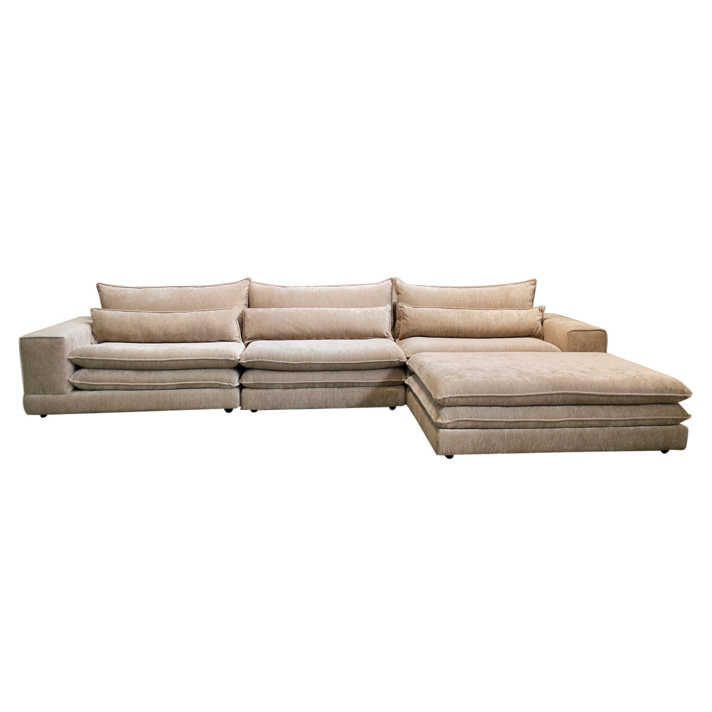 London 6-Seater Tan + Ottoman