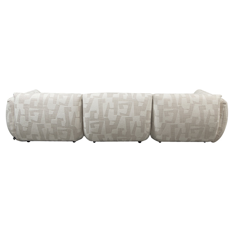 Amsterdam 4 Seater White Glyphs + Ottoman
