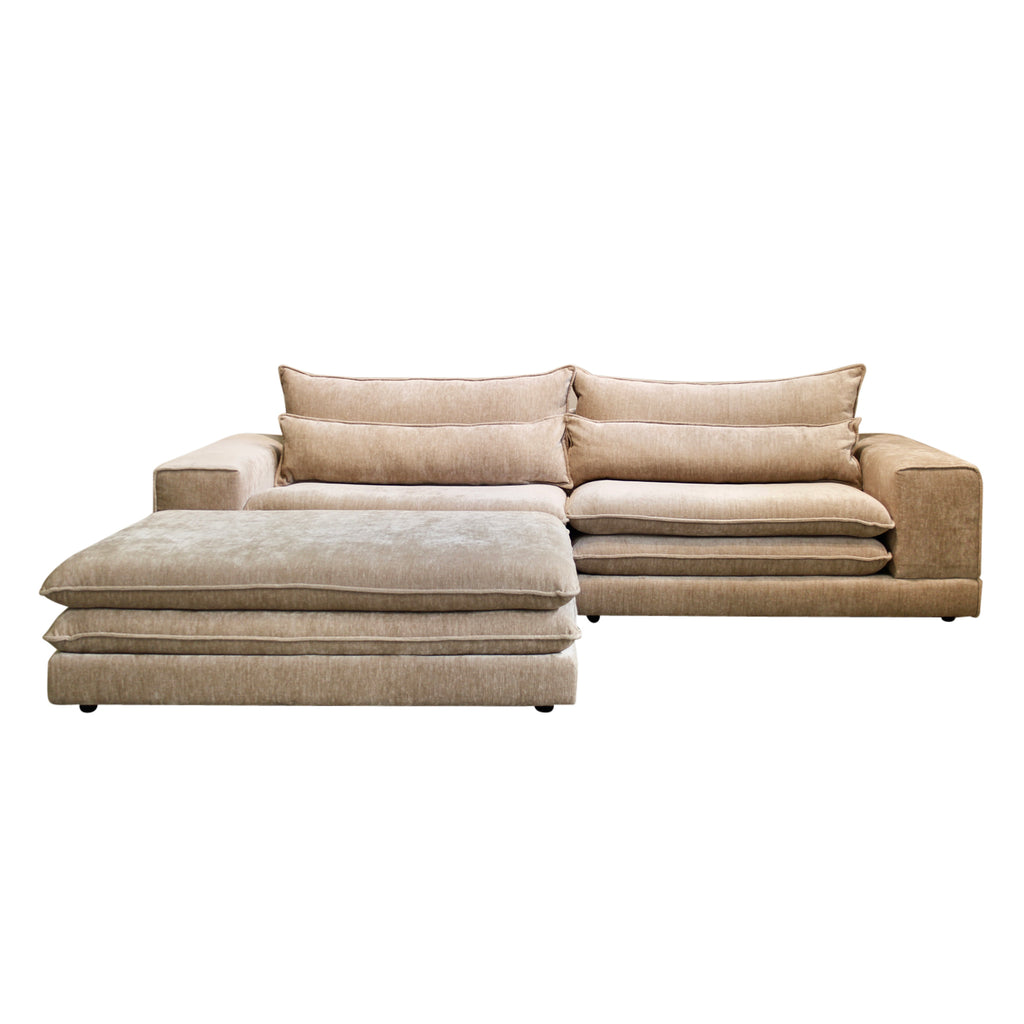 London 3-Seater Tan + Ottoman