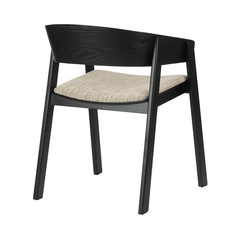 Edo Wooden Armchair Black - Set van 2 stuks