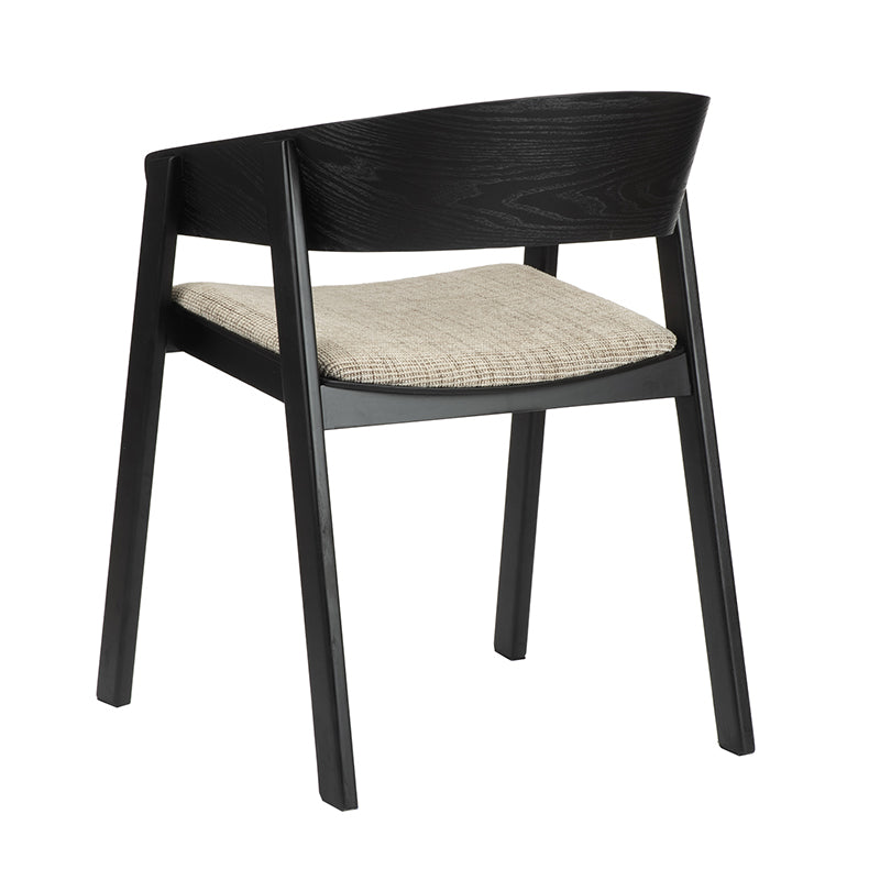 Edo Wooden Armchair Black - Set van 2 stuks