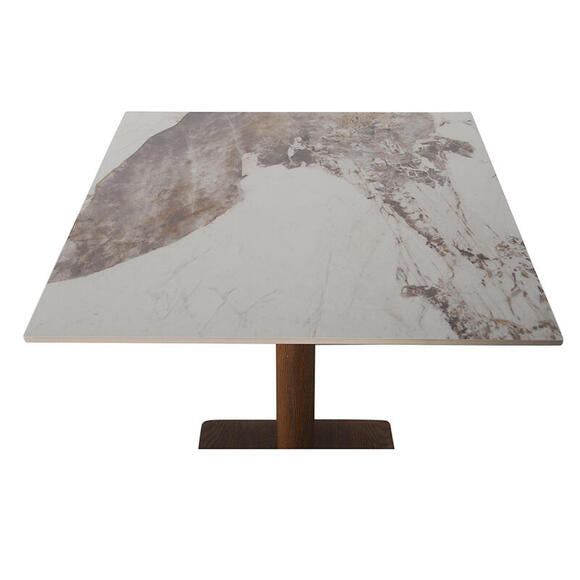 Square Bistro Dining Table Ceramic Marble