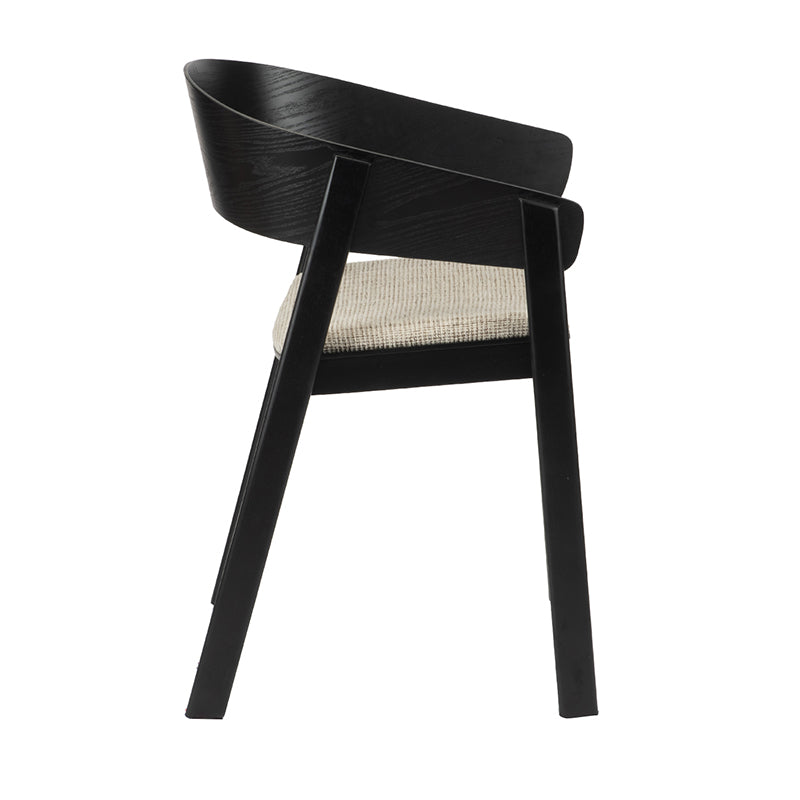 Edo Wooden Armchair Black - Set van 2 stuks