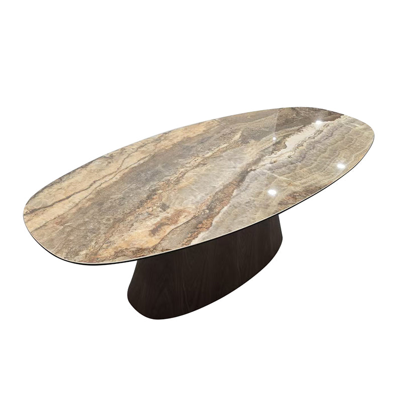 Danish Dining Table – Ceramic Onyx / Walnut Veneer