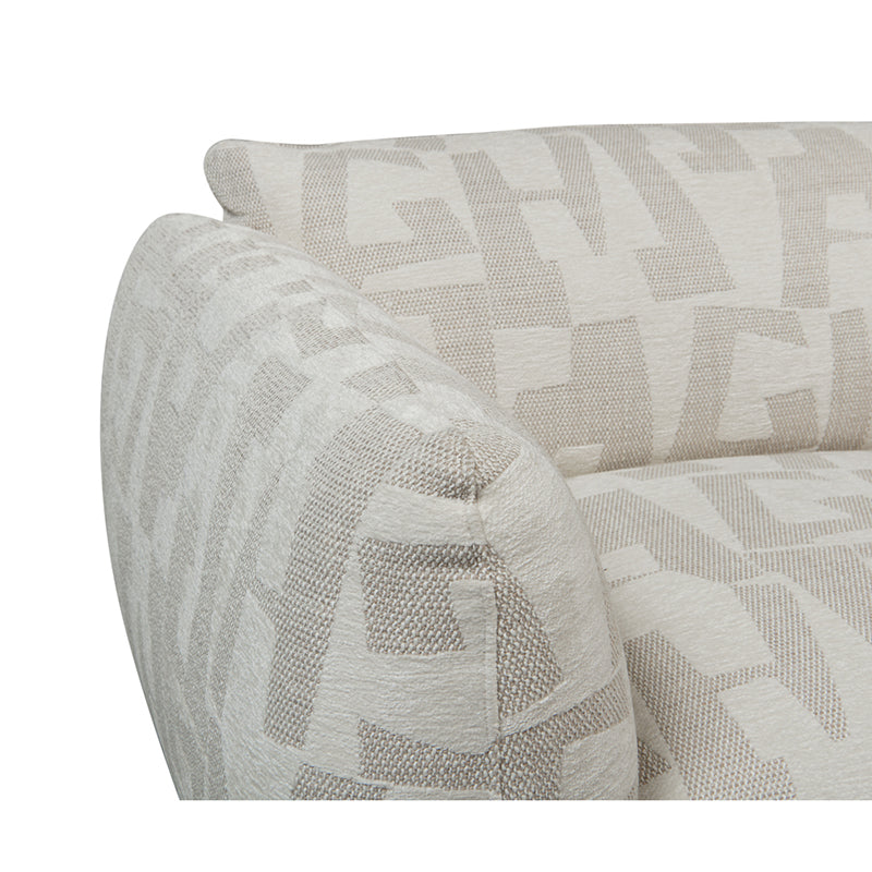 Amsterdam 2.5 Seater White Glyphs+ Ottoman