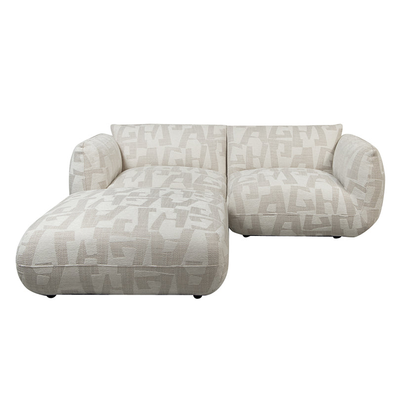 Amsterdam 2.5 Seater White Glyphs+ Ottoman