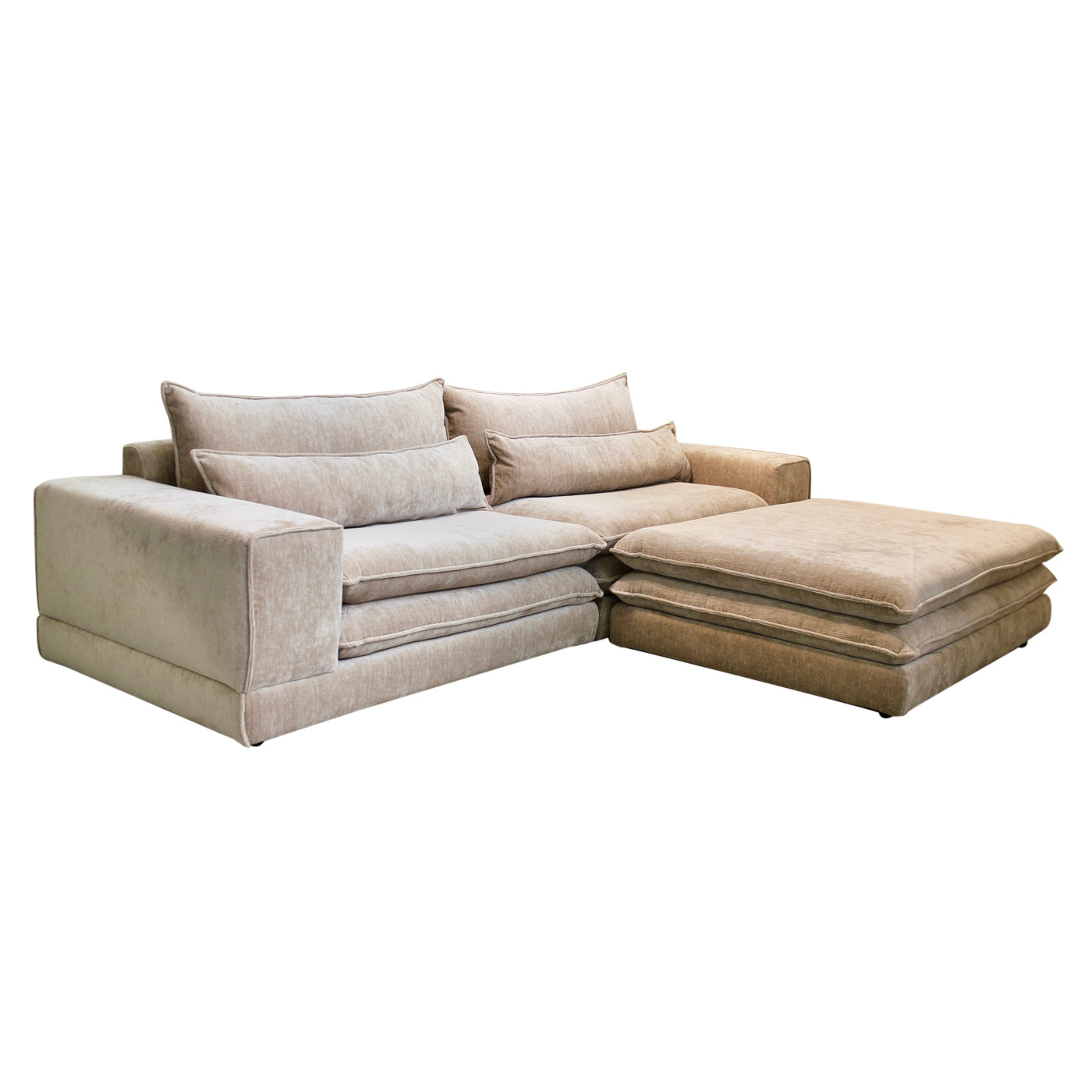 London 3-Seater Tan + Ottoman