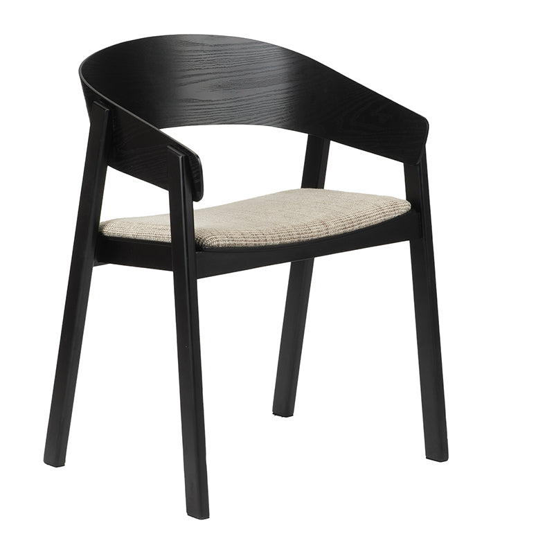 Edo Wooden Armchair Black - Set van 2 stuks