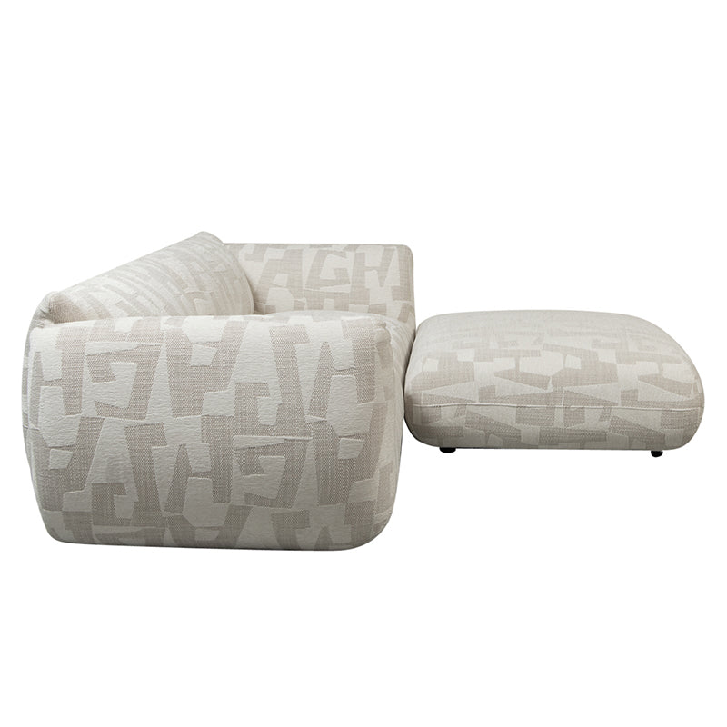Amsterdam 2.5 Seater White Glyphs+ Ottoman