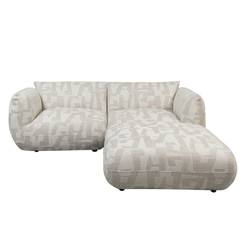 Amsterdam 2.5 Seater White Glyphs+ Ottoman