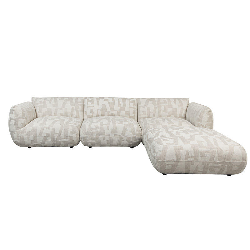 Amsterdam 4 Seater White Glyphs + Ottoman