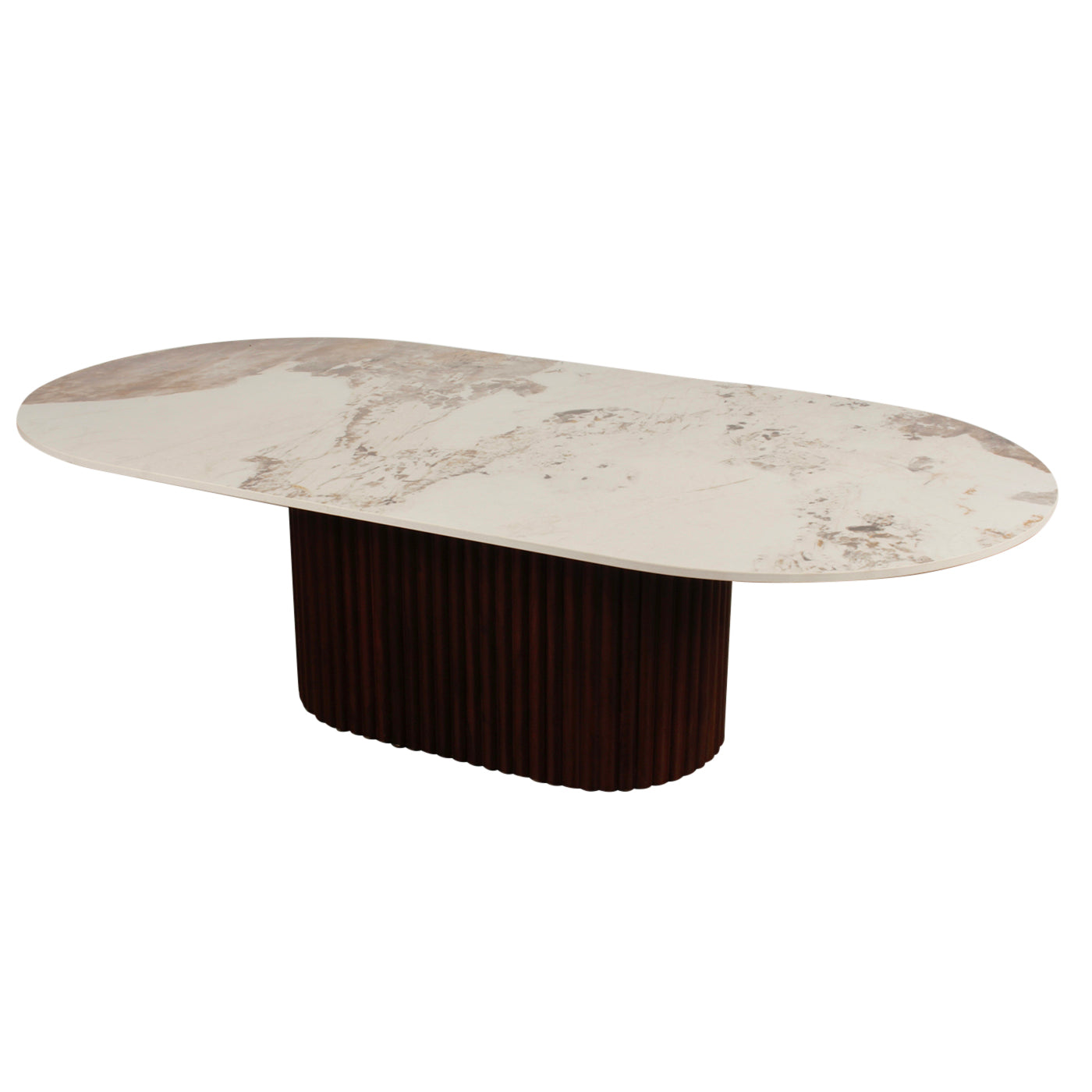 Urban Chique Coffee Table – Ceramic Marble / Walnut Veneer