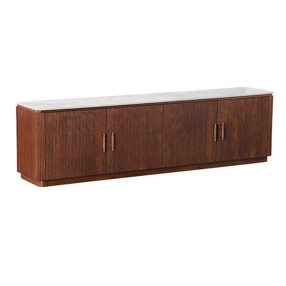 Urban Chique TV Cabinet Ceramic Marble / Walnut Veneer