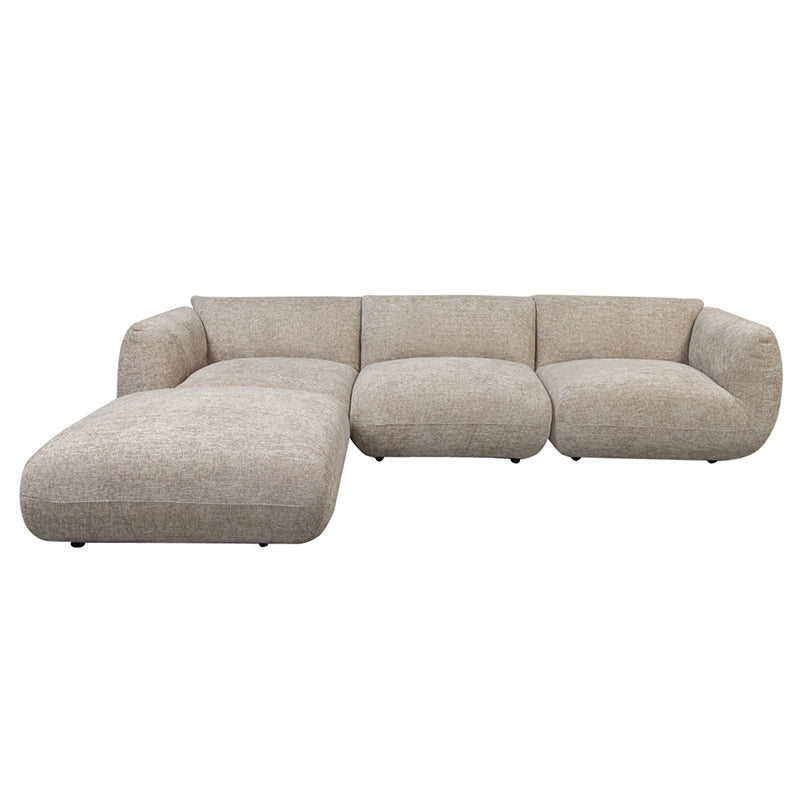 Amsterdam 4 Seater Latte + Ottoman