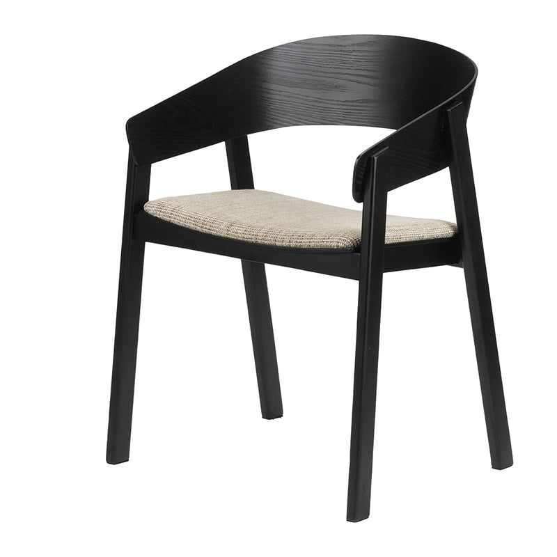 Edo Wooden Armchair Black - Set van 2 stuks